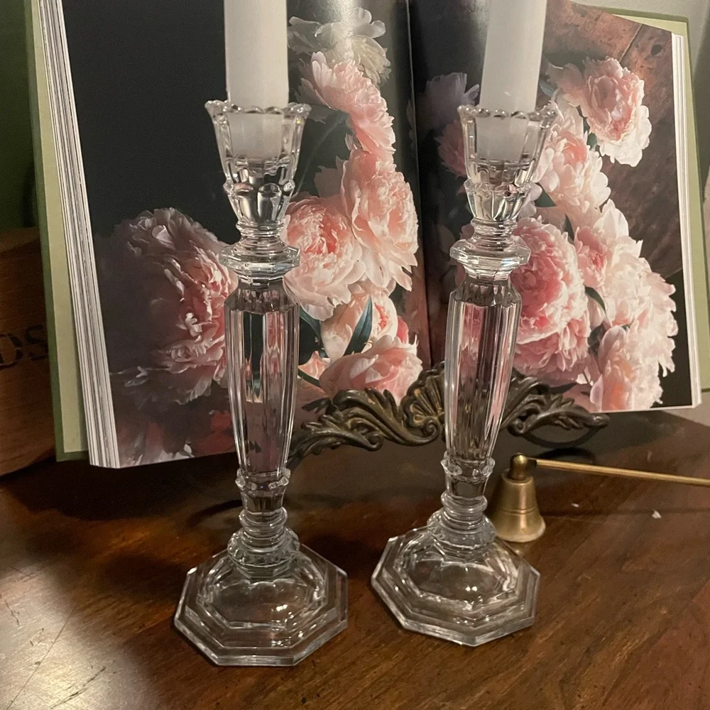 Set of Vintage Crystal Candlesticks